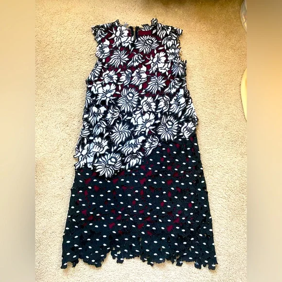 Floral Black and White Sleeveless Dress US 6 - Picture 1 of 10